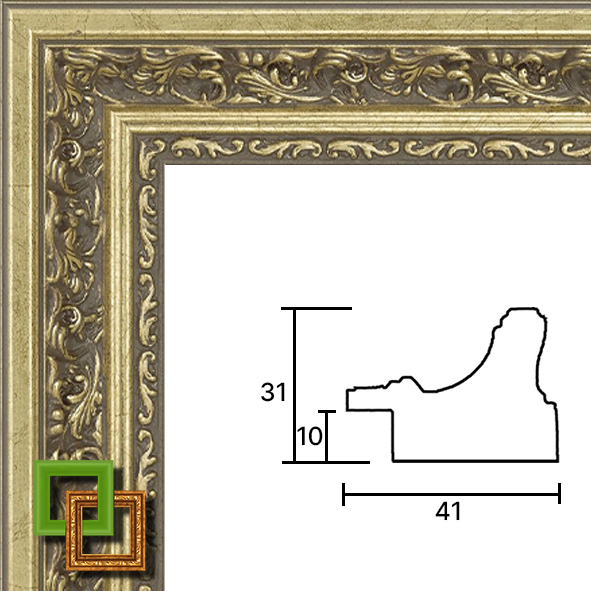 Багет деревянный 014.1.037 ширина 41 мм