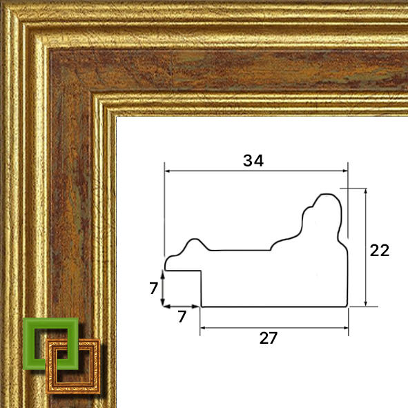 Багет деревянный 052.0.118 ширина 34 мм