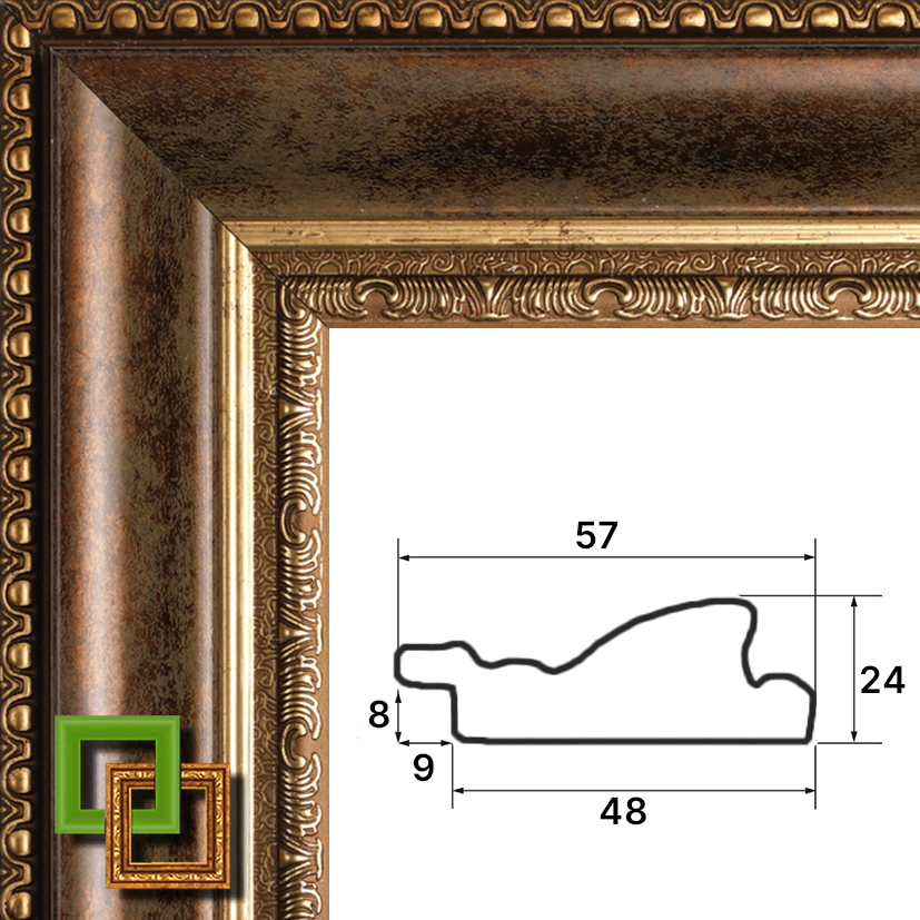 Багет 154.5725.11 ширина 57 мм