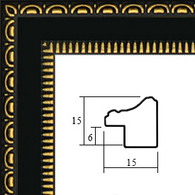 Багет для рамок S1515BK ширина 15мм