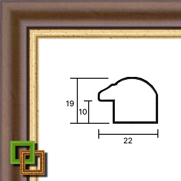 Багет деревянный 22-M819P-04 ширина 22 мм