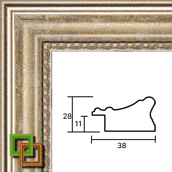 Багет деревянный 398-021 ширина 38 мм