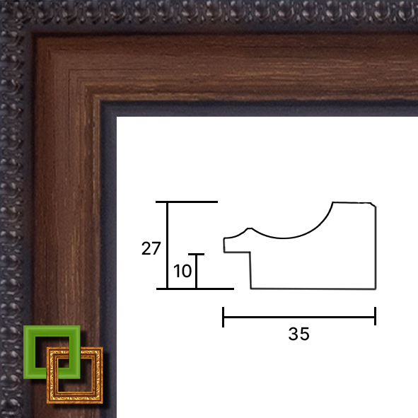 Багет деревянный 555.214.304 ширина 35 мм
