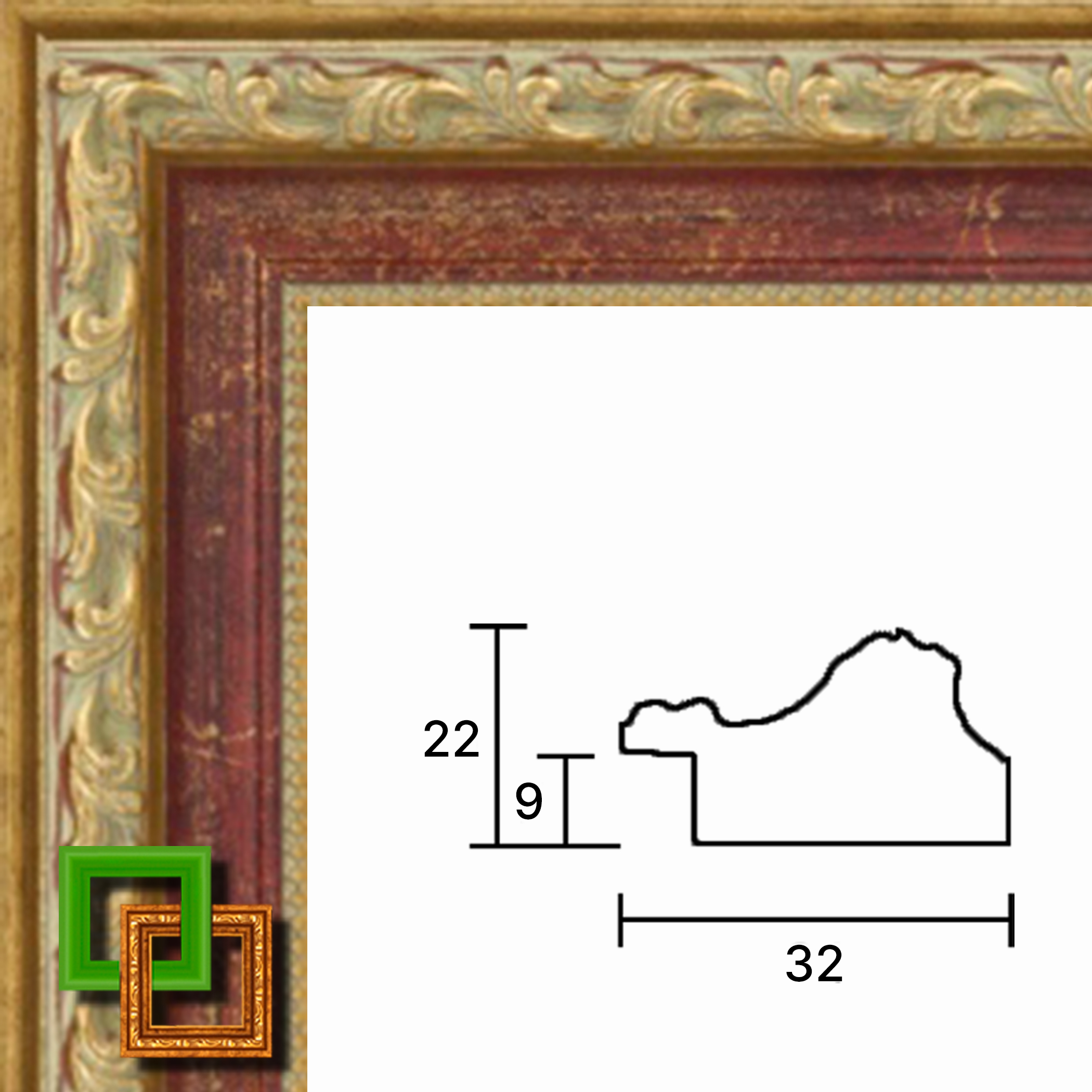 Багет деревянный 965-08 ширина 32 мм
