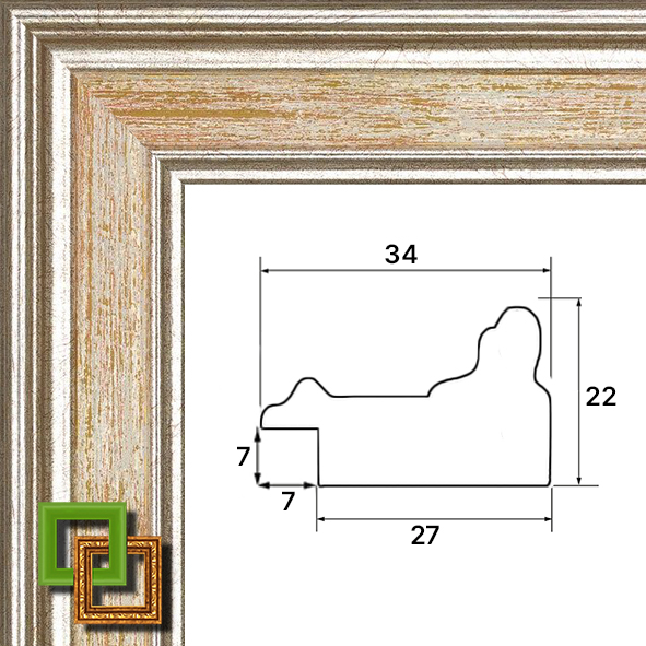 Багет деревянный 052.0.115 ширина 34 мм